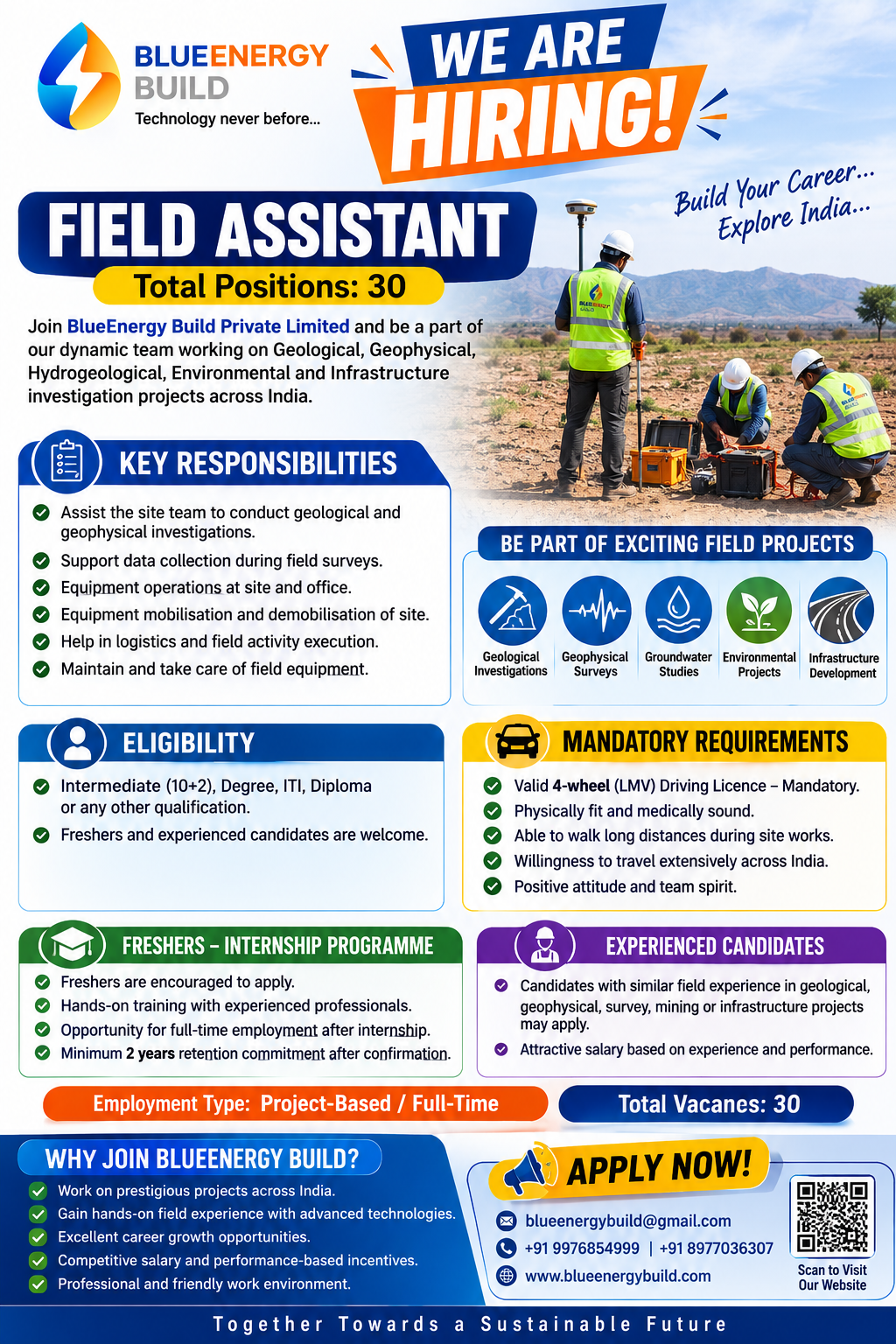 We’re Hiring – Field Assistant (30 Positions)